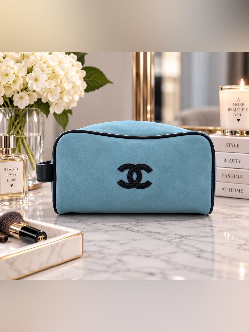 💙 Blue Makeup Bag / Cosmetic Case — New